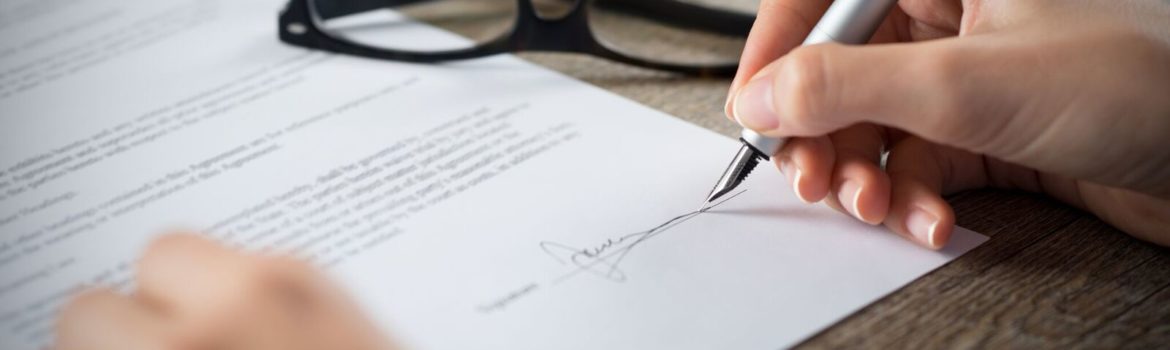 Person signing a document